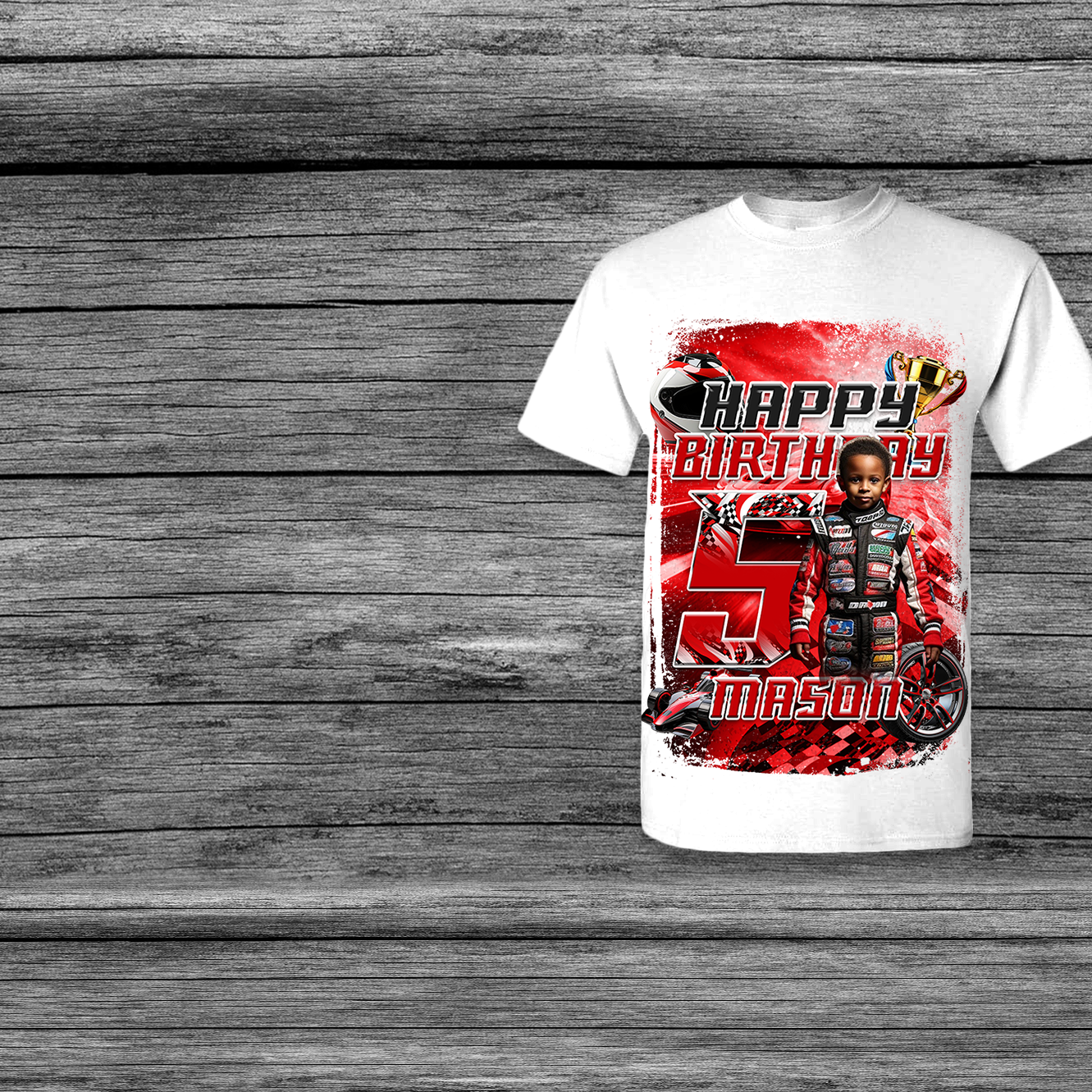 CUSTOM BIRTHDAY SHIRT CENTER OF SHIRT FRONT & BACK