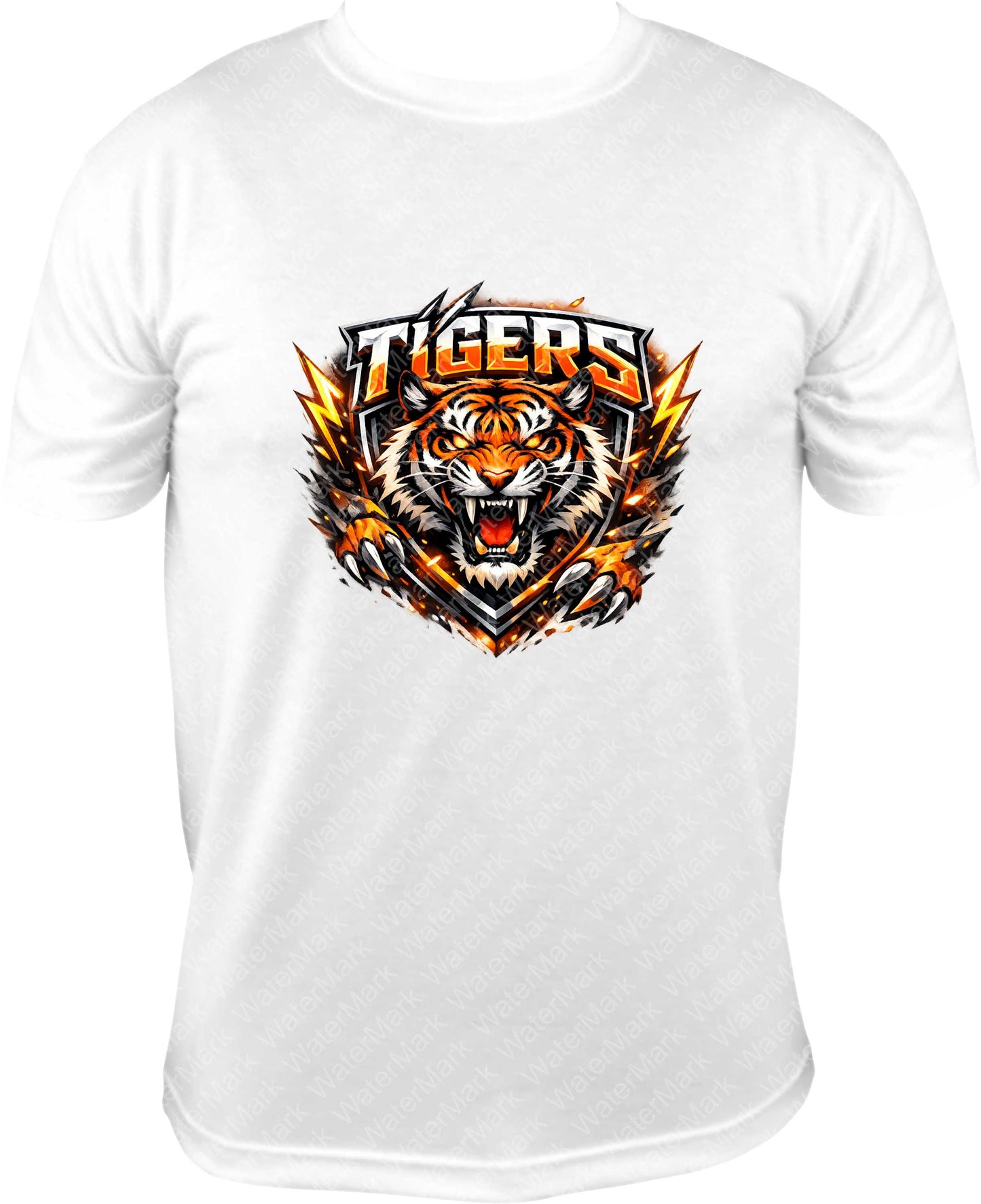 Tiger Pride Spirit Shirt – White Fiery Tiger Design