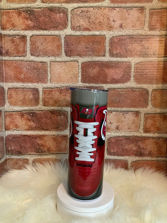 20oz Insulated Skinny Tumbler – Sports Lace-Up Design