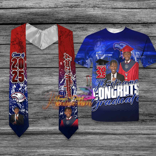 Custom graduation stole and shirt_304