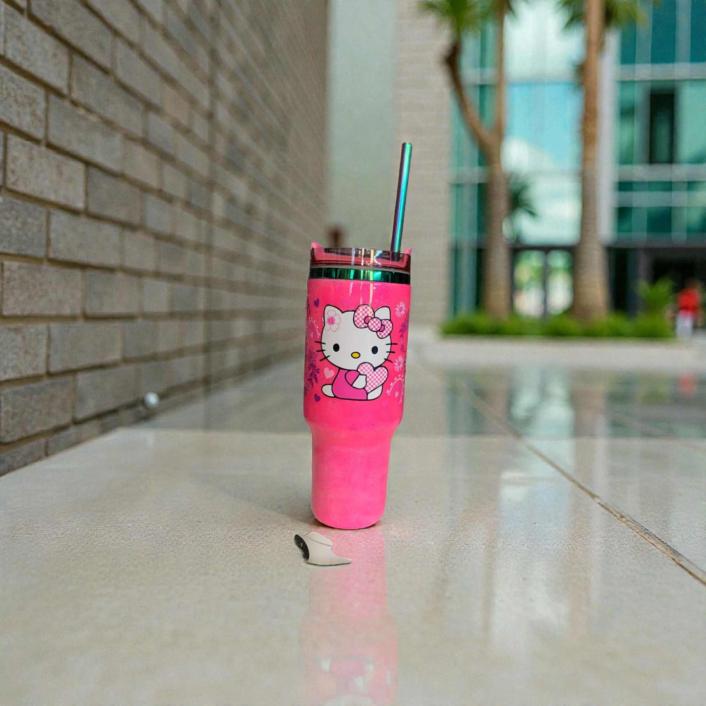 40oz Insulated Kitty Theme Tumbler
