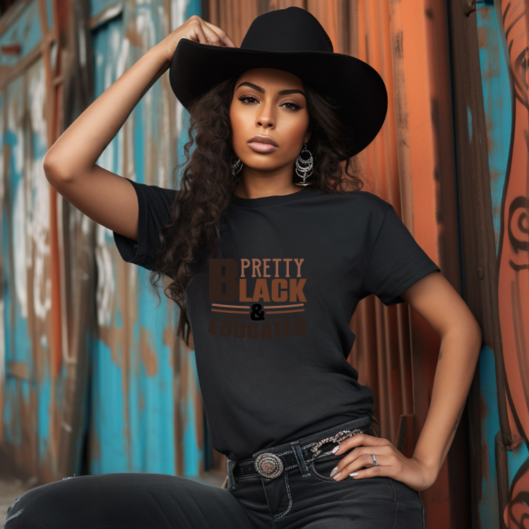 Pretty Black and Educated - Black History Month T-shirt