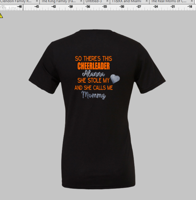 Cheer Rhinestone bling shirt front and back