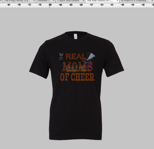 Cheer Rhinestone bling shirt front and back