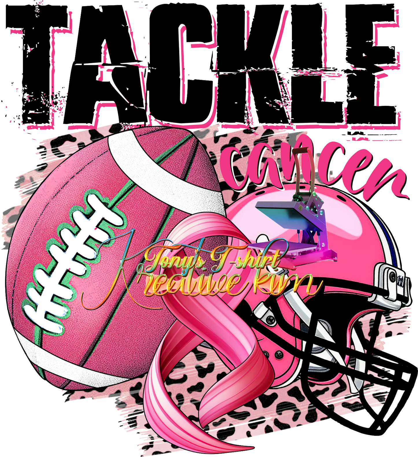 Tackle Breast Cancer with Football and Helmet transfer