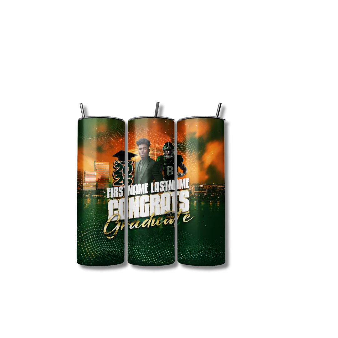 20 oz Custom Skinny Sublimation Tumbler