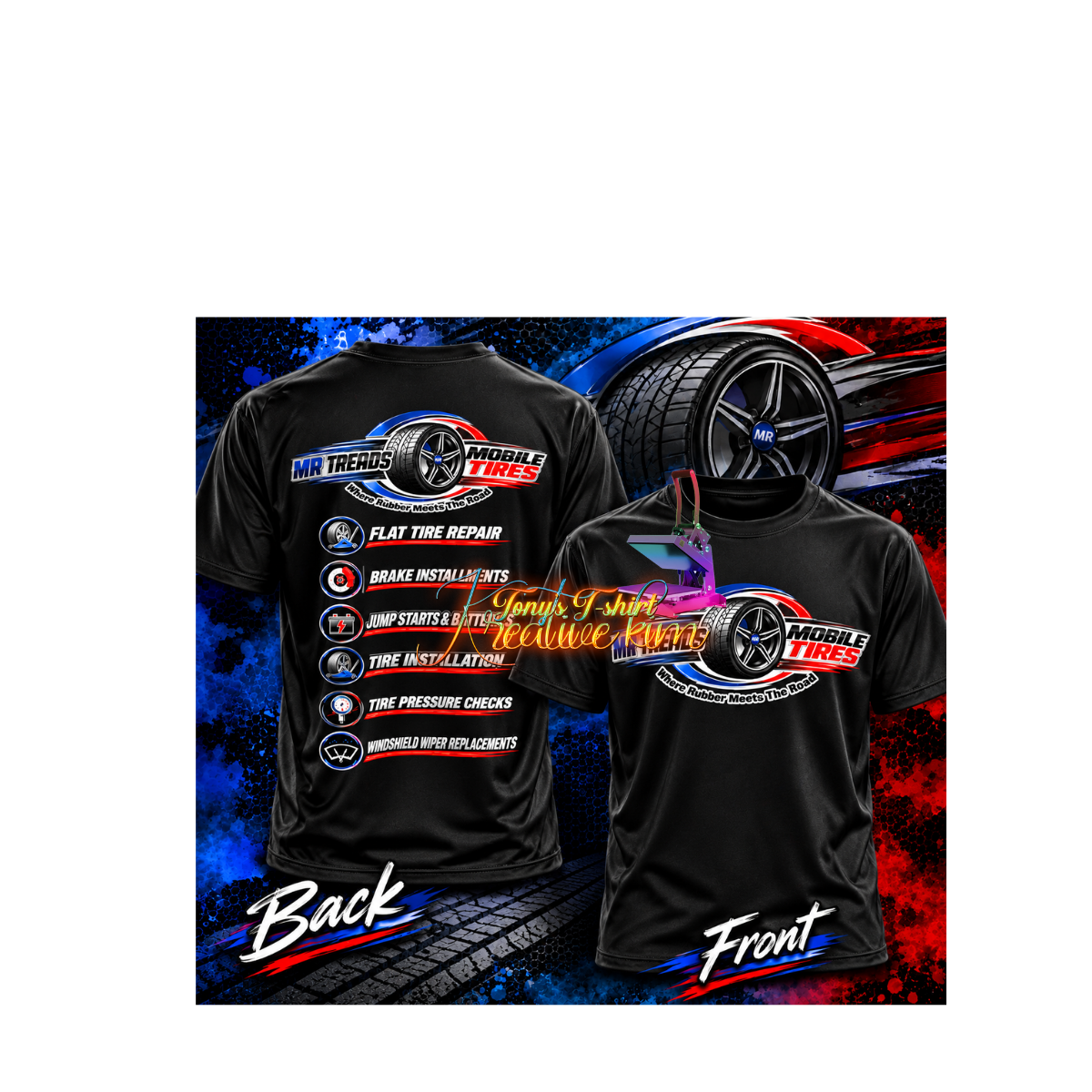 CUSTOM TSHIRTS FRONT AND BACK