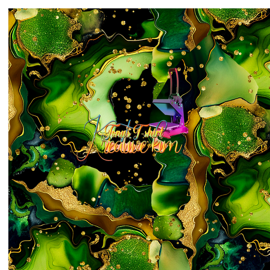 Green Fantasy Alcohol Ink Background 6