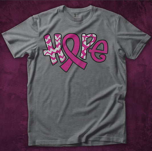 HOPE Rhinestone T-Shirt – Breast Cancer Awareness