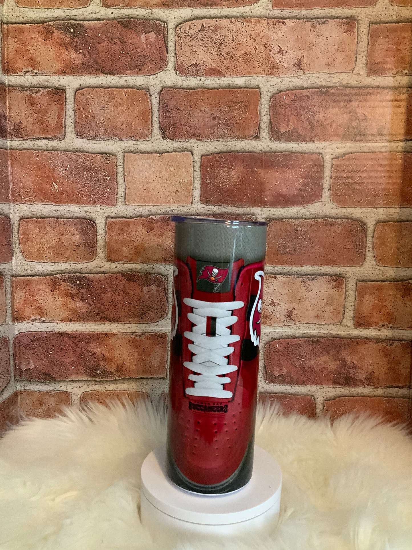 20oz Insulated Skinny Tumbler – Sports Lace-Up Design