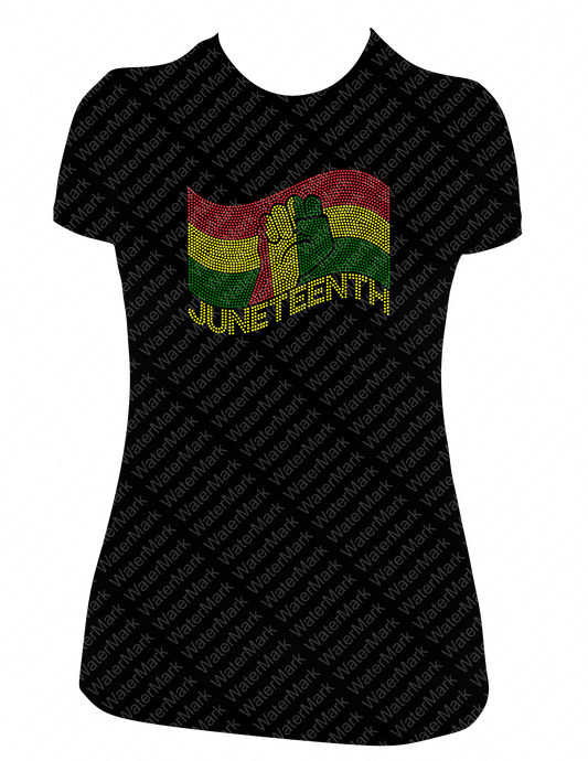 JUNETEENTH FLAG RHINESTONE