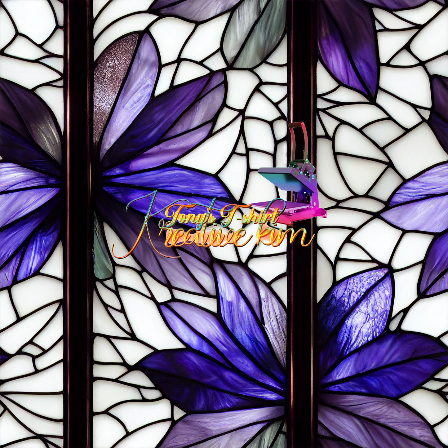 Purple and white Stained glass #3